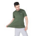 Men Solid Round Neck Polyester Dark Green T-Shirt